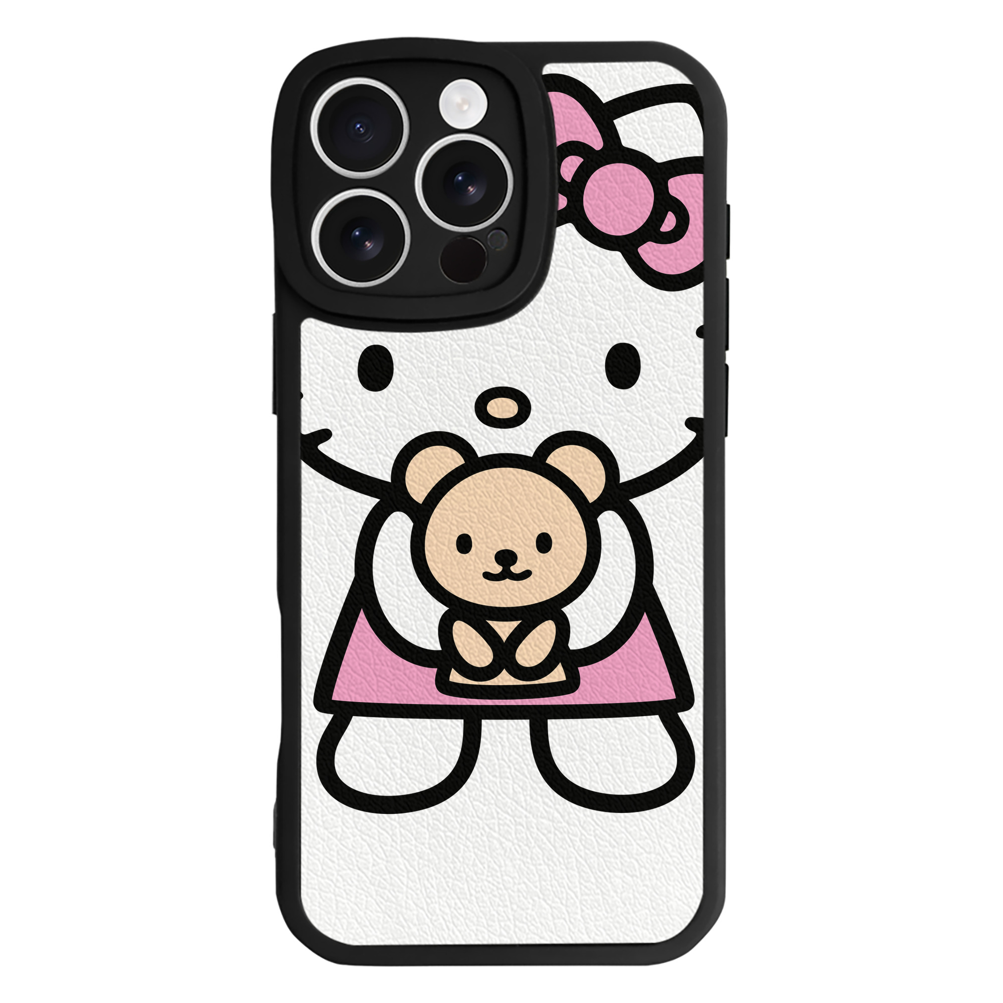 （画像用） Hello Kitty ハローキティ 【iPhone 16シリーズ対応】シリコンスマホケース（レザー調） 材質：シリコン